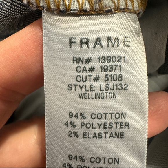Frame "Le Skinny de Jeanne" jeans, sz 30, "Wellington" wash, cotton blend - Picture 9 of 10